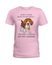 Beagle Dog Silence Is Golden Ladies T-Shirt tile