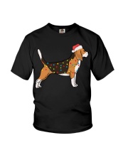 Beagle Dog Christmas Lights Xmas Youth T-Shirt tile