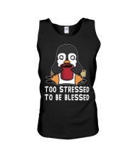 Penguins Too Stressed To Be Blessed Unisex Tank tile