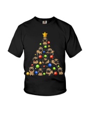 Pug Dog Christmas Tree 3 Youth T-Shirt tile