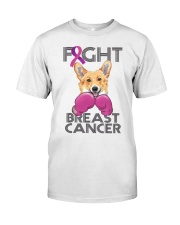 Corgi Dog Fight Breast Cancer Corgi Breast Cancer Classic T-Shirt tile