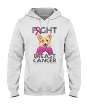 Corgi Dog Fight Breast Cancer Corgi Breast Cancer Hooded Sweatshirt front