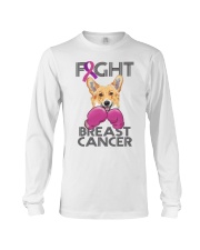 Corgi Dog Fight Breast Cancer Corgi Breast Cancer Long Sleeve Tee tile