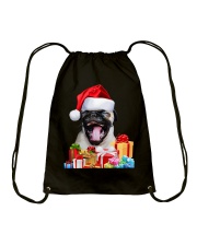 Pug Dog Cute Pug Santa Hat Presents Image Drawstring Bag tile