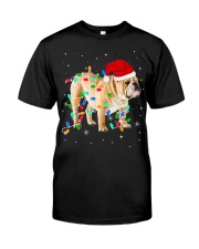 Bulldog Dog English Bulldog Christmas Light Classic T-Shirt tile