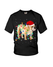 Bulldog Dog English Bulldog Christmas Light Youth T-Shirt tile