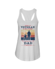 Veteran Is An Honor Being A Dad Is Priceless Ladies Flowy Tank tile
