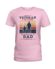 Veteran Is An Honor Being A Dad Is Priceless Ladies T-Shirt tile