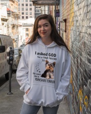 Terrier Dog He Sent Me A Yorkshire Terrier Hooded Sweatshirt lifestyle-unisex-hoodie-front-1