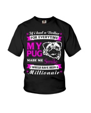 Pug Dog My Pug Made Me Smile Youth T-Shirt tile