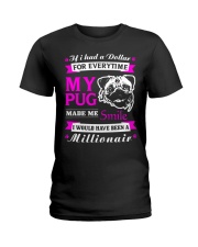 Pug Dog My Pug Made Me Smile Ladies T-Shirt tile