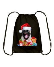 Pug Dog Santa Hat Pug Dog Christmas Drawstring Bag tile
