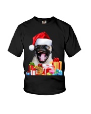 Pug Dog Santa Hat Pug Dog Christmas Youth T-Shirt tile