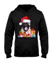 Pug Dog Santa Hat Pug Dog Christmas Hooded Sweatshirt front