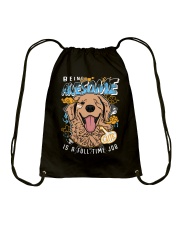 Golden Retriever Dog Is A Full Time Job Drawstring Bag tile