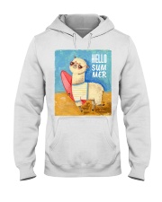 Llama Hello Summer Llama 1 Hooded Sweatshirt front
