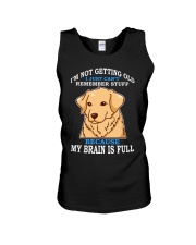 Golden Retriever Dog My Brain Is Full Unisex Tank tile