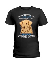 Golden Retriever Dog My Brain Is Full Ladies T-Shirt tile