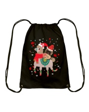 Pug Dog Lover Tee Llama Dog Christmas Drawstring Bag tile