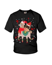 Pug Dog Lover Tee Llama Dog Christmas Youth T-Shirt tile