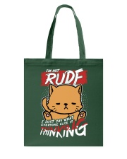 Cat I'm Not Rude Tote Bag tile