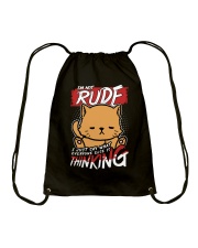 Cat I'm Not Rude Drawstring Bag tile