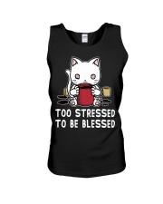 Cat Too Stressed To Be Blessed Unisex Tank tile