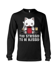 Cat Too Stressed To Be Blessed Long Sleeve Tee tile