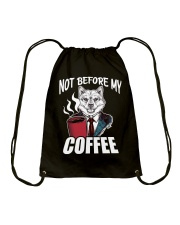Shiba Inu Dog Not Before My Coffee Drawstring Bag tile