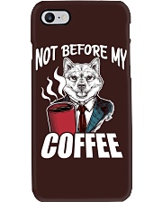 Shiba Inu Dog Not Before My Coffee Phone Case tile