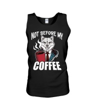 Shiba Inu Dog Not Before My Coffee Unisex Tank tile