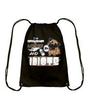 Pug Dog I'm Intolerant To Lactose And Idiots Drawstring Bag tile