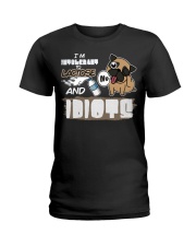 Pug Dog I'm Intolerant To Lactose And Idiots Ladies T-Shirt tile