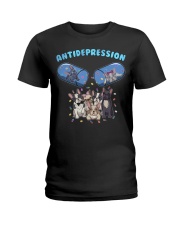 Bulldog Dog Antidepression Ladies T-Shirt tile