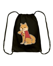Shiba Inu Dog Tattoo I Love Dad Drawstring Bag tile