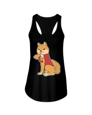 Shiba Inu Dog Tattoo I Love Dad Ladies Flowy Tank tile
