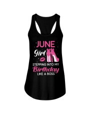 June Girl Stepping Into My Birthday Like A Boss Ladies Flowy Tank tile