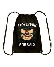 Cat I Love Math And Cats Drawstring Bag tile