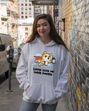 Shiba Inu Dog Coffee Gives Me Hooded Sweatshirt lifestyle-unisex-hoodie-front-1