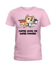 Shiba Inu Dog Coffee Gives Me Ladies T-Shirt tile