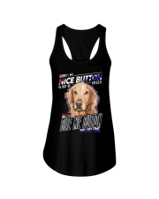 Golden Retriever Dog Nice Button Ladies Flowy Tank tile
