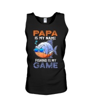 Fish Papa Is My Name Fishing Is My Game Unisex Tank tile