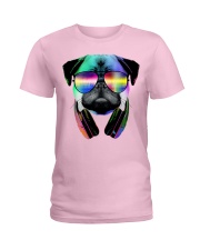 Pug Dog Music Love Pug Ladies T-Shirt tile