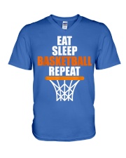 Basketball - Eat sleep basketball repeat V-Neck T-Shirt tile