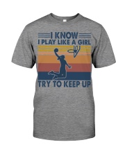 Basketball - Play like a girl try to keep up Premium Fit Mens Tee tile
