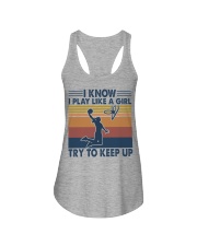 Basketball - Play like a girl try to keep up Ladies Flowy Tank tile
