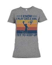 Basketball - Play like a girl try to keep up Premium Fit Ladies Tee tile