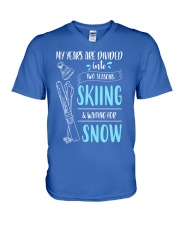Skiing 1 V-Neck T-Shirt tile