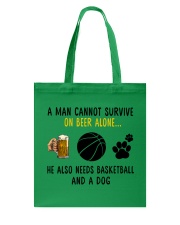 Basketball - A man - beer- basketball- dog Tote Bag tile