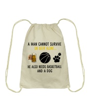 Basketball - A man - beer- basketball- dog Drawstring Bag tile